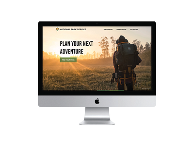 National Parks Service adventure backpacking camping hiking national outdoor outdoors parks photography service typography ui web website