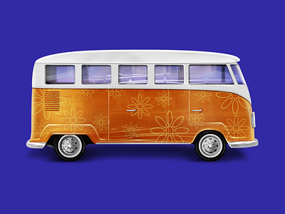 VW Bus 3d 3d illustration illustration photoshop