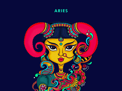 Aries, Zodiac illustration illustration india sticker stickers zodiac