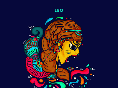 Leo icon illustration india sticker stickers vector zodiac