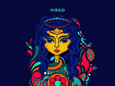 Virgo desi icon illustration india sticker stickers zodiac