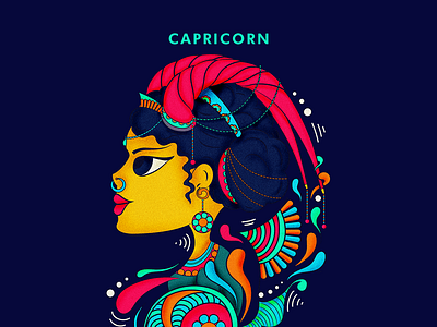 Capricorn desi icon illustration india sticker stickers vector zodiac