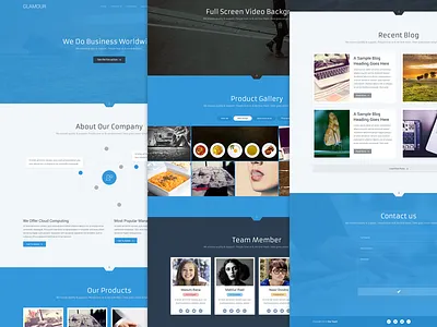 Glamour One Page Website envato glamour homepage landingpage layout themeforest ui ux website
