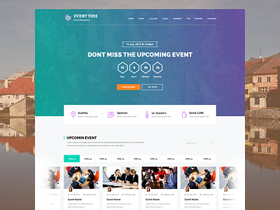 Event Website Design blur design event gredient homepage management party pattern themeforest website