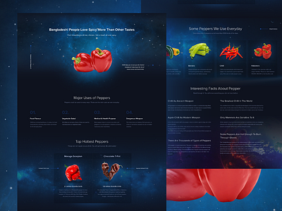 Spicy Landing Page black chilli dark dark interface pepper spicy ux design