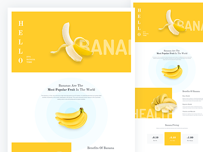 Banana Dribbble banana banana design fruit funny concept landing page