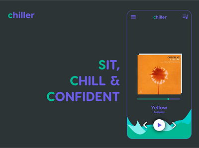Chiller - Music Player app design flat flat design icon illustration typography ui ux vector