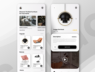 Minimalistic E-commerce App Design app design ecommerce minimal modern shop ui ux