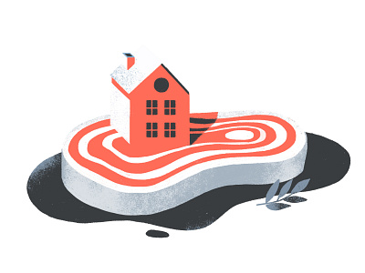 White stripes editorial illustration food home house illustration meat wacom