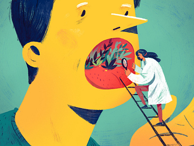 Treating soft palate cancer | Editorial illustration adobe photoshop editorial editorial illustration healthcare illustration