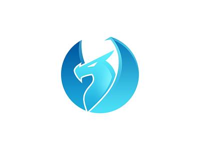 Dragon blue circle dragon logo