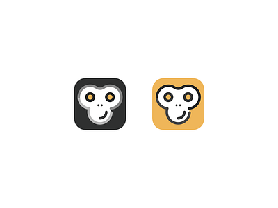 icon for company app black icon monkey smile yellow