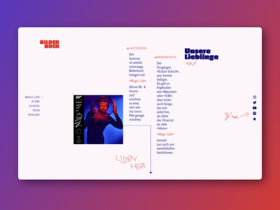 Bilderbuch Record Page artist interface record responsive ui ux webside