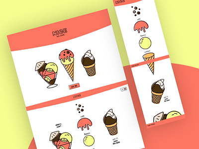 Landingpage - Nice ice Cafe flat ice cream illustration responsive ui ux vector webside