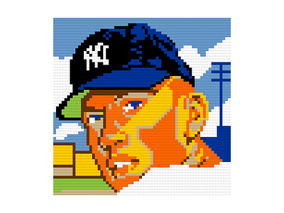 Mickey Mantle LEGO Portrait