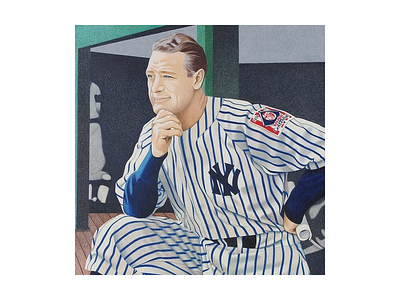 Lou Gehrig Illustration baseball illustration yankees