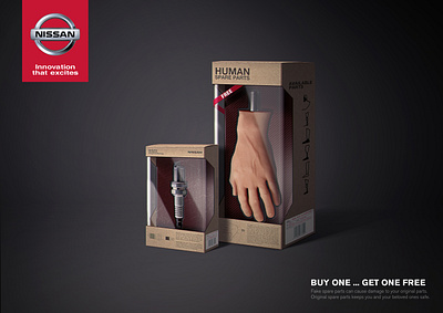 Nissan Genuine Parts print Ad art direction awareness creative design graphic design nissan print ads spare parts