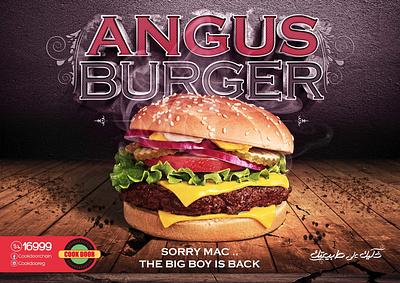 Cookdoor Angus Burger angus art direction burger cookdoor creative design graphic design print ads sandwich