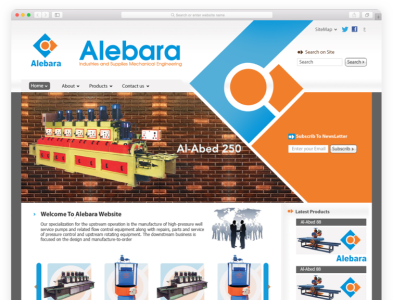 Alebara Industries and supplies mechanical engineering branding design illustration logo mechanical engineering ui ux vector website