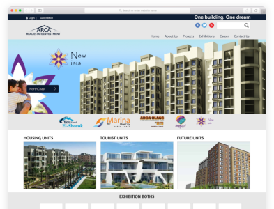 Arca Real Estate Investment branding design illustration logo ui ux vector website