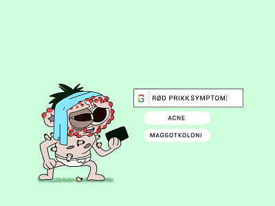 Self diagnosing with google animation design illustration