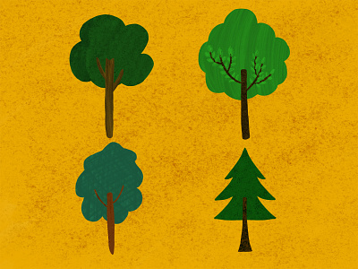 Four Trees adobe draw drawing freehand freehanddrawing illustration illustrator painting texture textured textures tree trees