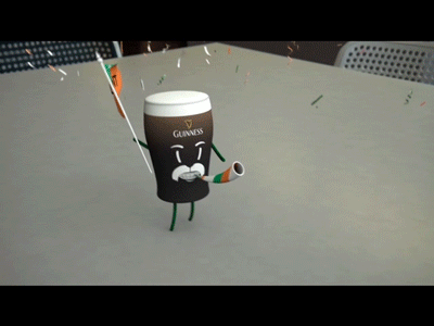 Paddy's day parade animation c4d character animation design mograph particles rigging