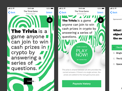 Trivia game for Telegram App. Works as a group in messenger. design fun game mobile ui user experience userinterface ux