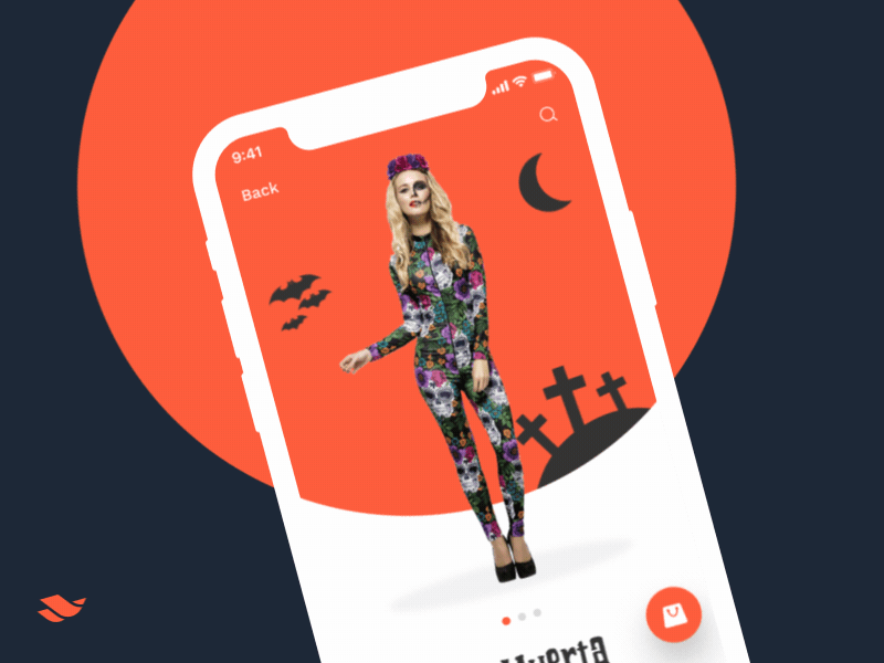 Halloween Costume Item Page 👻 store typography category page helloween slider vector web ux ui mobile app la muerta horror halloween e-commerce design item page application app animation