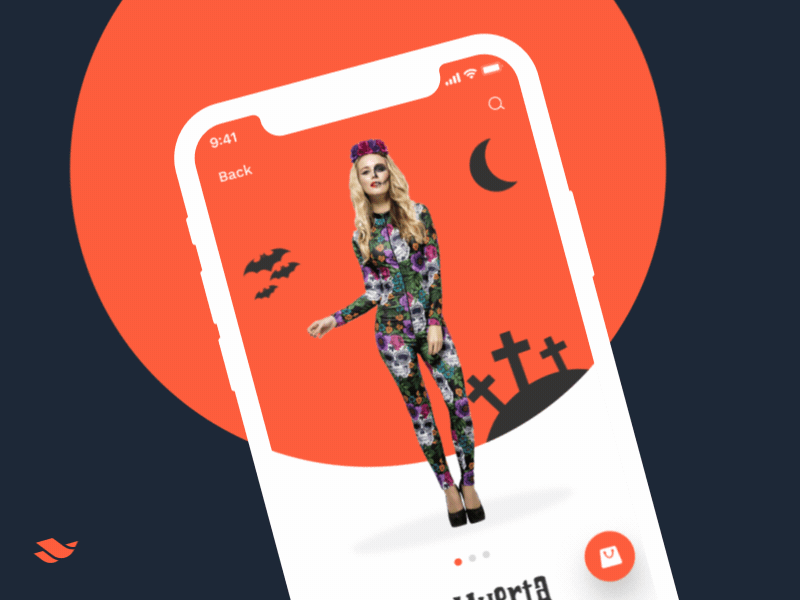 Halloween Costume Item Page 👻 animation app application category page design e commerce halloween helloween horror item page la muerta mobile app slider store typography ui ux vector web