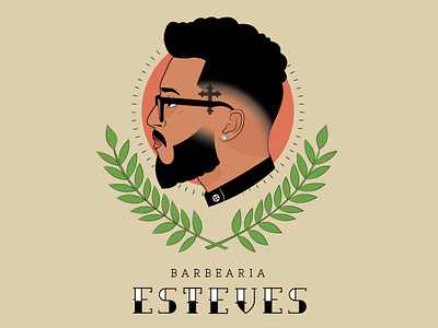 Barbearia Esteves Logo branding illustration logo
