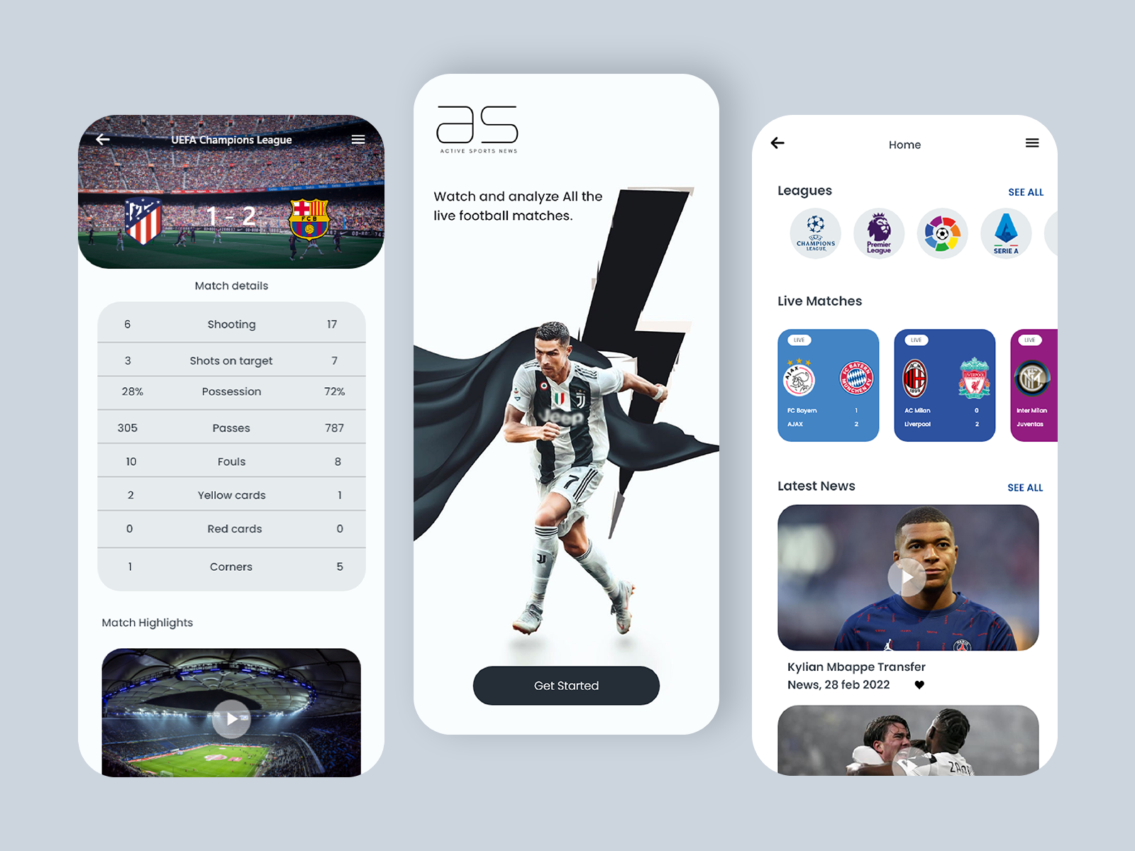 Sports App Live football score app by Shakil Sonnet on Dribbble