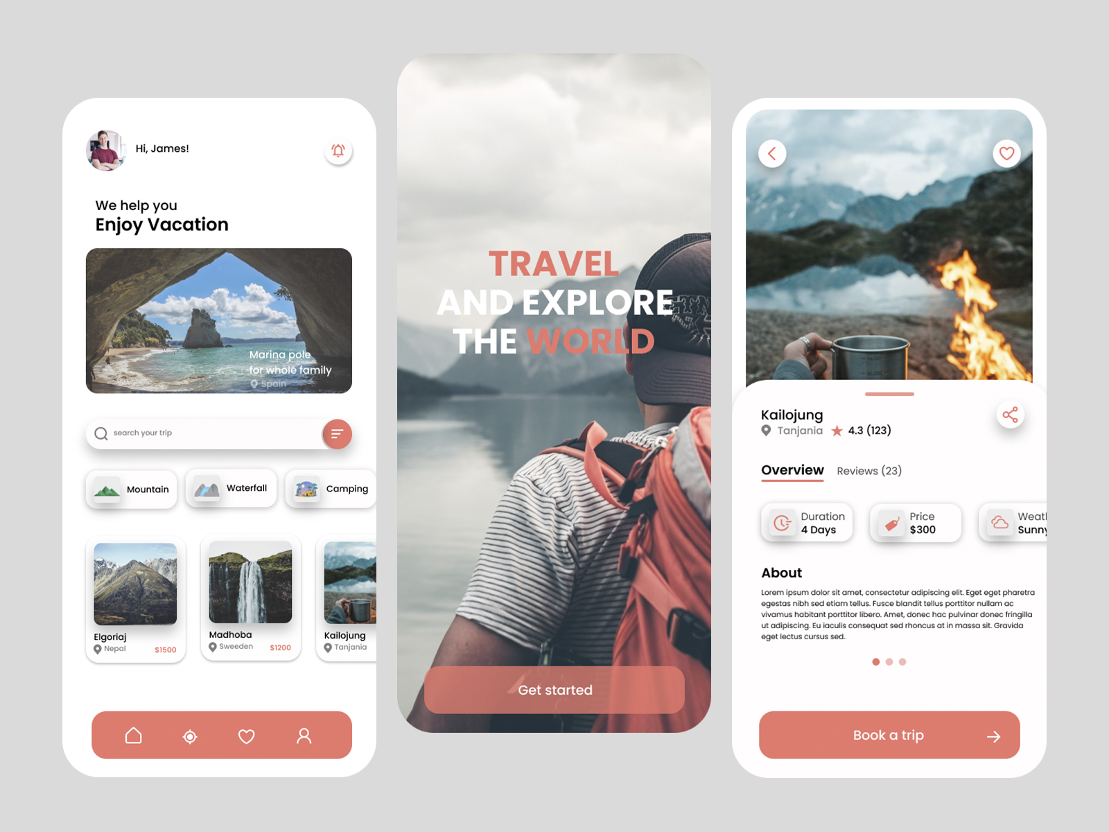 Travel App Design by Mr. Anis on Dribbble