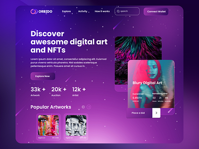 NFT Marketplace website | Landing page design