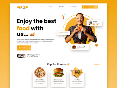 Restaurant website | Landing page design clean design ecommerce food and drink food app food delivery food delivery service homepage illustration interface landing page landing page design restaurant restaurant website ui ui design web ui webdesign website website design