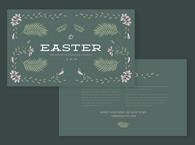 Easter Church Invitation easter invitation design palms