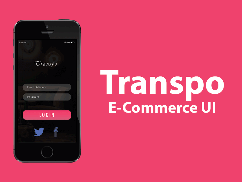 Transpo E-Commerce UI 100daysofui challenge day1 giphy invision mockup psd showcase ui uidesign ux