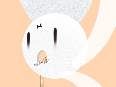 It was cuter in my mind bunnies illustration moon