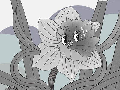 Flowers of Mickey’S garden-1 1920 blackandwhite digital drawing eyes flower illustration