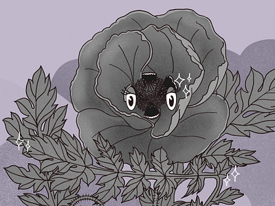 Flowers of Mickey’s garden-2 1920 black and white digital drawing eyes flower illustration mickey mouse