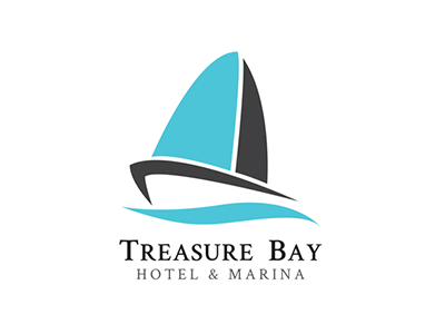 Hotel with Marina logo bay boat hotel logo marina treasure