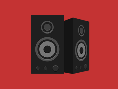 Speakers bass flat illustration speakers