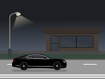 Ridin´ Dirty bentley lamp night road shop street