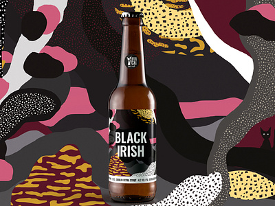 Black Irish - BeerCat CraftBeer beercat black bottle cat color craftbeer graphicdesign illustrator irish lovebeer penedes photoshop pink pony