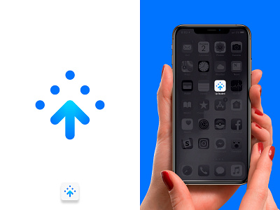 Иконка для приложения студентов ► The icon for the app students app application arrow blue blues design icon logo logodesign logotype smartphone