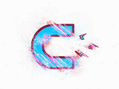 Magnet Grunge attrition blue design graphic graphic design grunge lightning magnet red