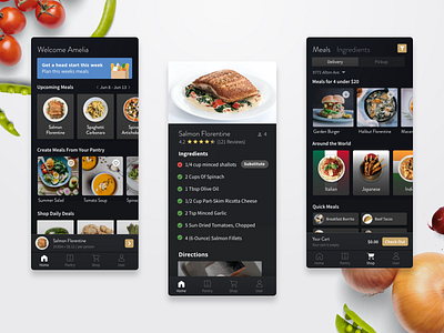 Grocery Store App branding clean dish fresh groceries grocery grocery app grocery online grocery store meal meal plan meal planner meal prep mobile photo recipes ui ux ui xd