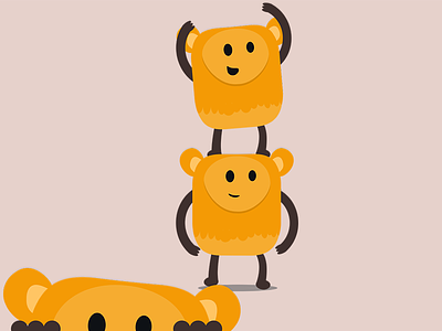 Yellow Teddys bear illustration monster teddy yellow