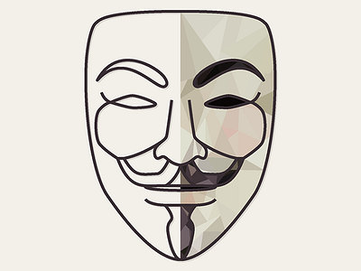 Guy Fawkes mask polygon v vector vendetta