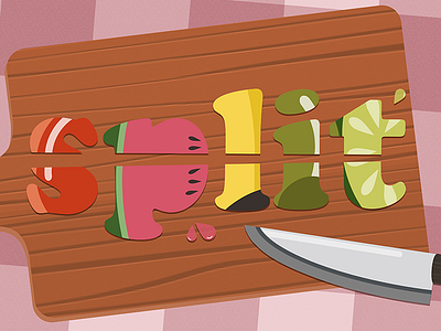 Split fruits cooking food fruit knife split word